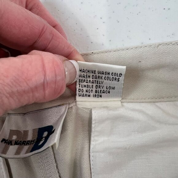 Paul Harris White Cotton Linen Knee-Length‎ Skirt Sz 12 Modest - Picture 10 of 13